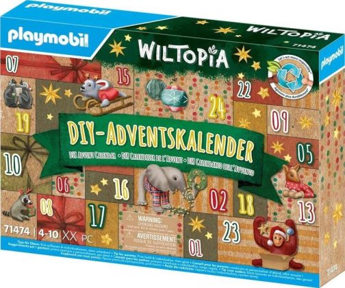 PLAYMOBIL Wiltopia 71474 Calendrier de l'Avent : Tour du monde des animaux DIY 2024