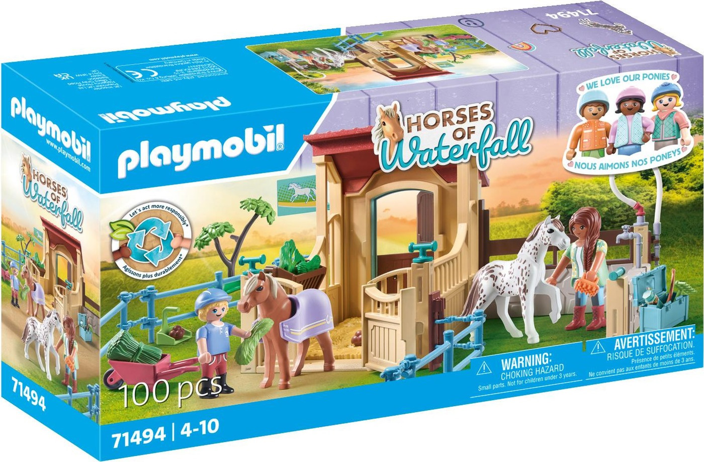 Playmobil Horses of Waterfall 71494 pas cher, Cavalières avec box