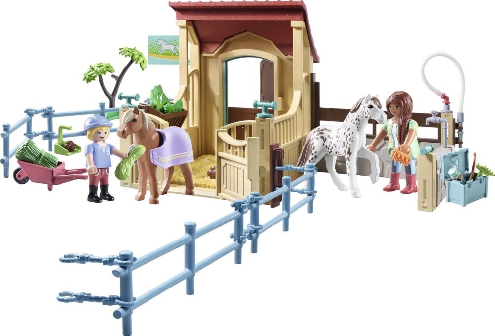 Playmobil Horses of Waterfall 71494 pas cher, Cavalières avec box