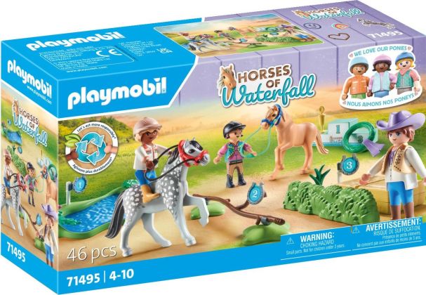 PLAYMOBIL Horses of Waterfall 71495 Cavaliers avec poneys et saut d'obstacles