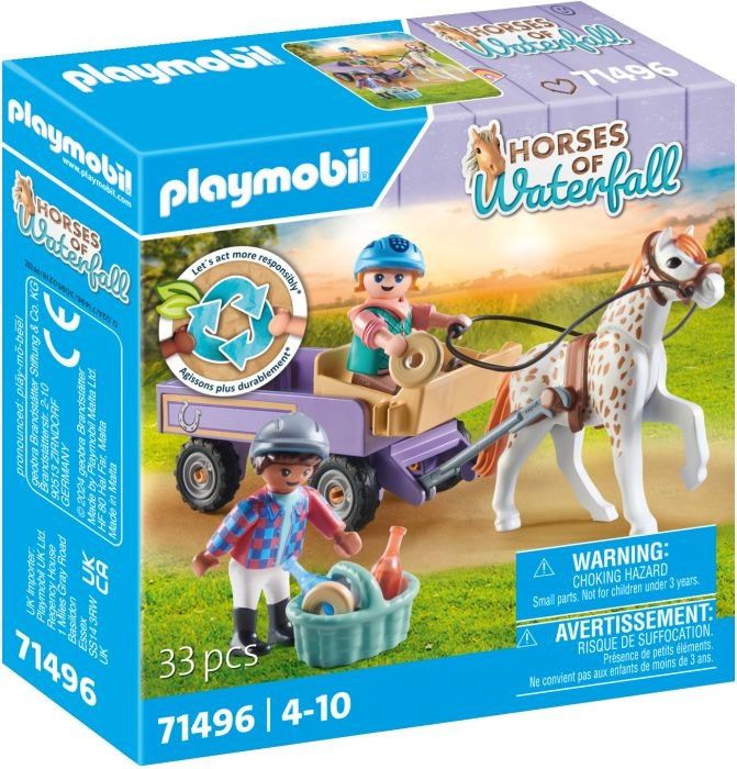 Playmobil Horses of Waterfall 71496 pas cher, Enfants avec calèche