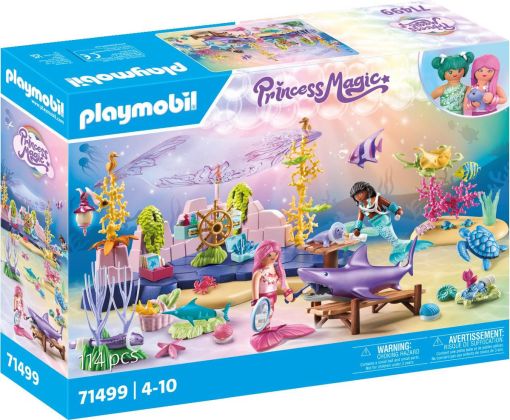 PLAYMOBIL Princess Magic 71499 Centre de soin des sirènes pour animaux marins