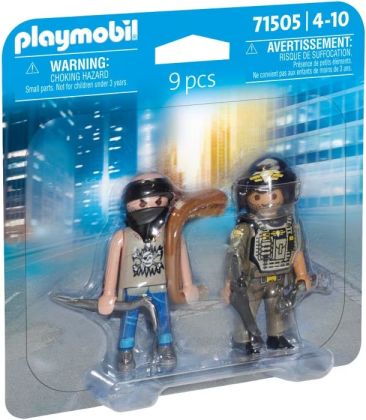 PLAYMOBIL Policiers 71505 Duo Pack Policier et bandit