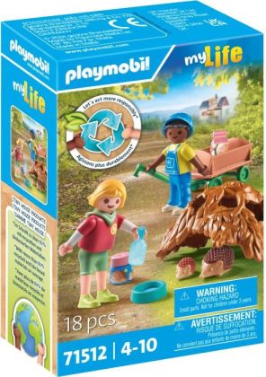 PLAYMOBIL My Life 71512 Enfants avec famille de hérissons