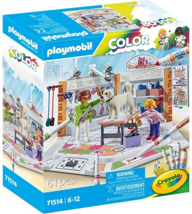 PLAYMOBIL Color 71514 Salon de toilettage pour chiens