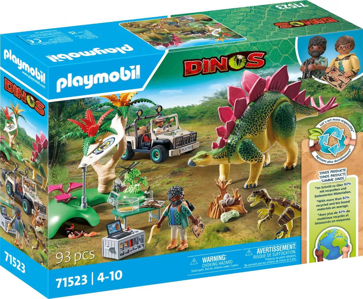 Playmobil Dinos 71523 pas cher, Campement des explorateurs avec dinosaures