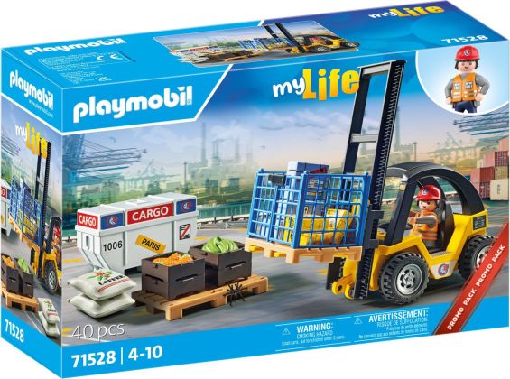 PLAYMOBIL My Life 71528 Chariot élévateur avec matériel - Promo Pack