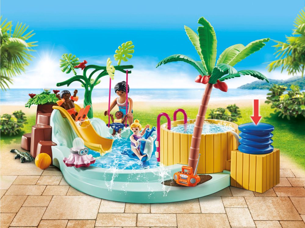 Playmobil My Life 71529 pas cher, Vacanciers avec piscine et bain à remous  - Promo Pack