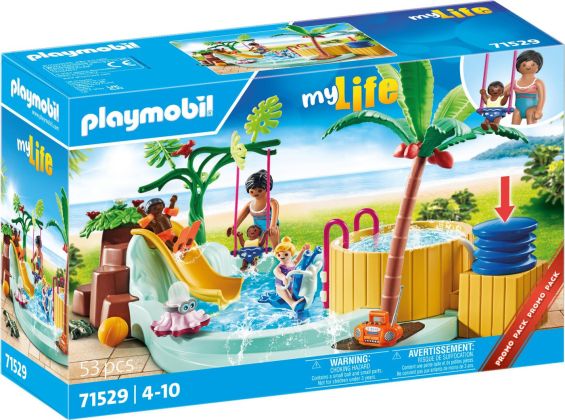 PLAYMOBIL My Life 71529 Vacanciers avec piscine et bain à remous - Promo Pack