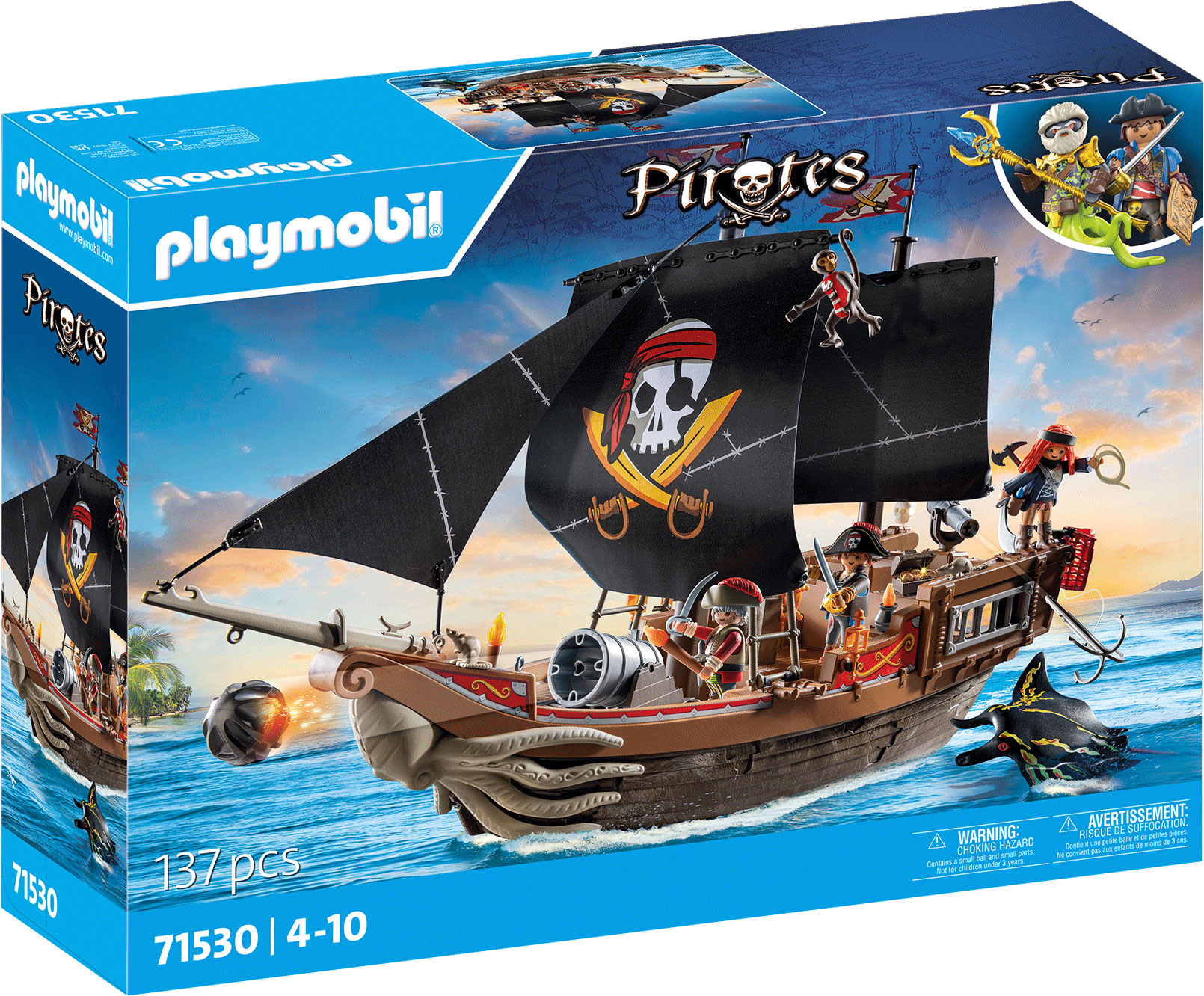 Playmobil Pirates 6678 pas cher, Bateau pirates des ténèbres