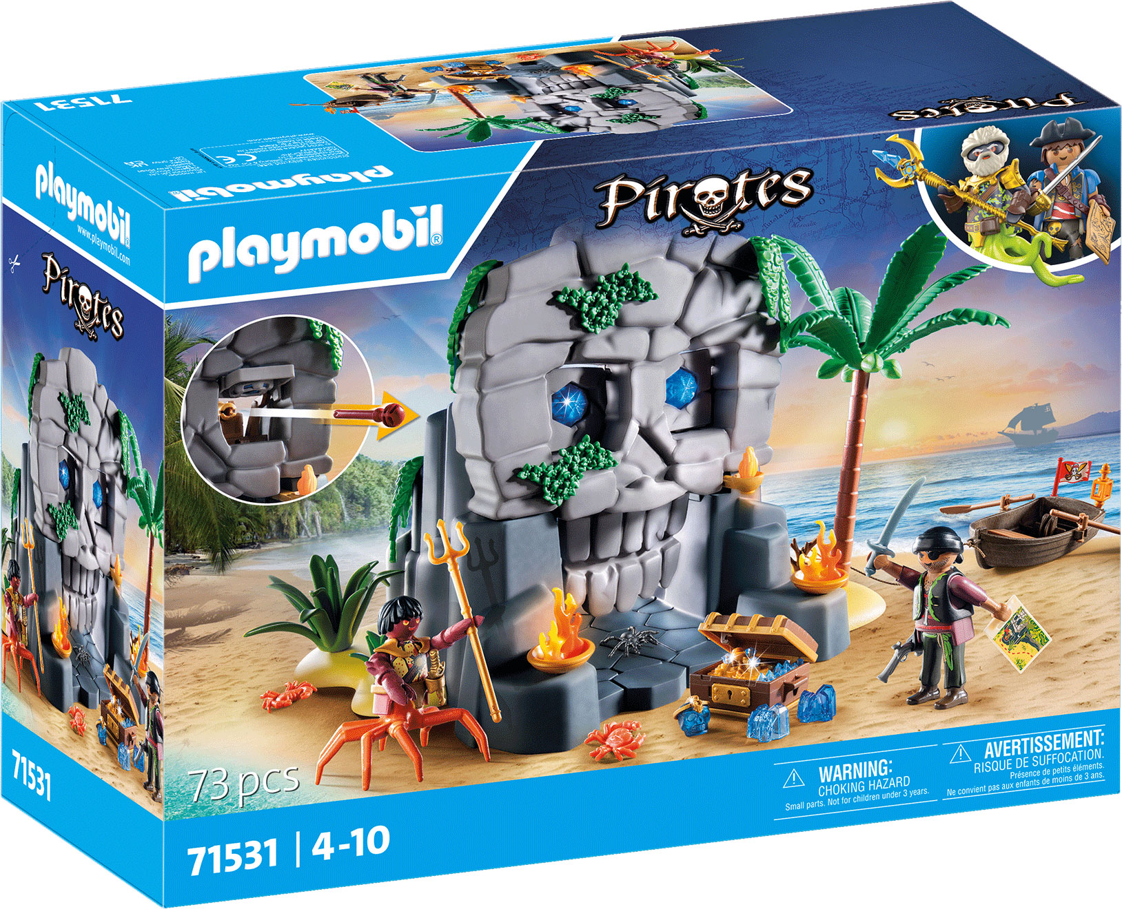 Playmobil Pirates 71531 pas cher, Ile au tr?�sor avec pirate et monstre marin