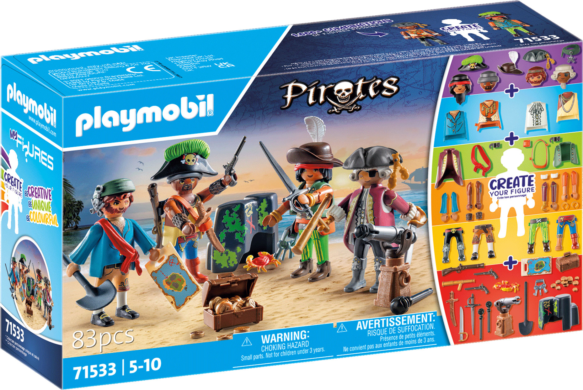 Playmobil 70979 My Figures: Ilôt des Pirates - Figures - Crée Ton