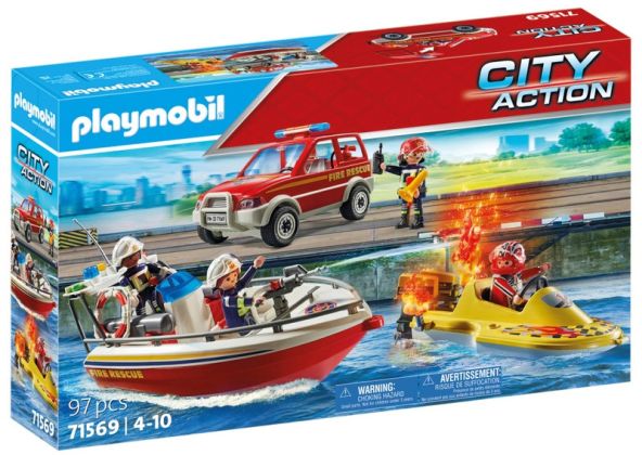 PLAYMOBIL City Action 71569 Intervention des Pompiers sur l'Eau
