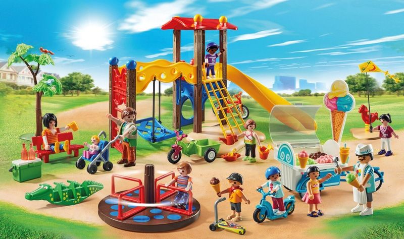 Playmobil Family Fun 71571 pas cher Aire de Jeux avec Marchand de Glaces