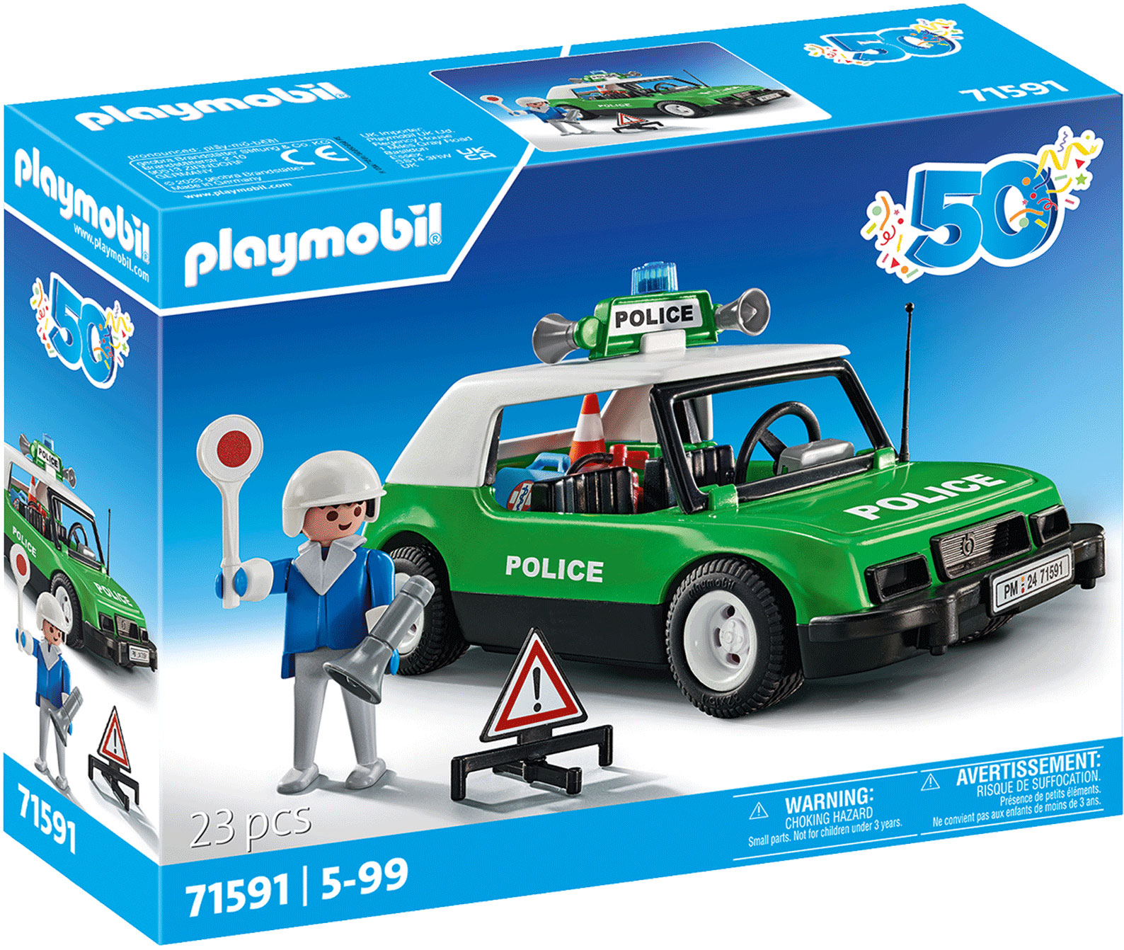 Playmobil Policiers 71591 pas cher, Voiture de police collector (Spécial 50  ans)