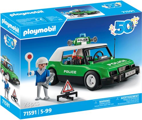 PLAYMOBIL Policiers 71591 Voiture de police collector (Spécial 50 ans)