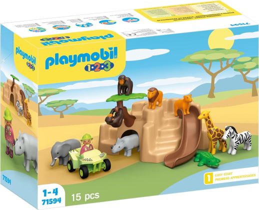 PLAYMOBIL 123 71594 Soigneur avec Animaux de la Savane