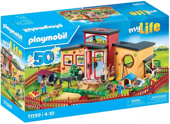 PLAYMOBIL My Life 71599 Pension des animaux avec soigneurs et enfant (Spécial 50 ans)