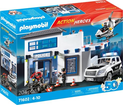 PLAYMOBIL Action Heroes 71602 Poste de police et véhicules (Spécial 50 ans)