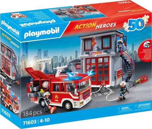 PLAYMOBIL Action Heroes 71603 Megaset de pompiers (Spécial 50 ans)