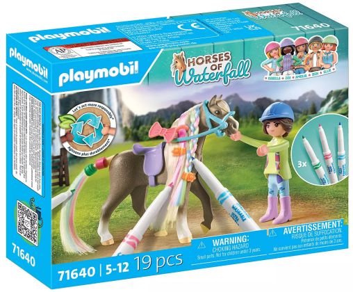 PLAYMOBIL Horses of Waterfall 71640 Cavalière avec crinière de cheval à colorier