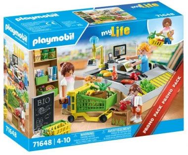 PLAYMOBIL My Life 71648 Caisse de Supermarché Bio - Promo Pack