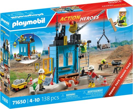 PLAYMOBIL Action Heroes 71650 Ouvriers et chantier - Promo Pack