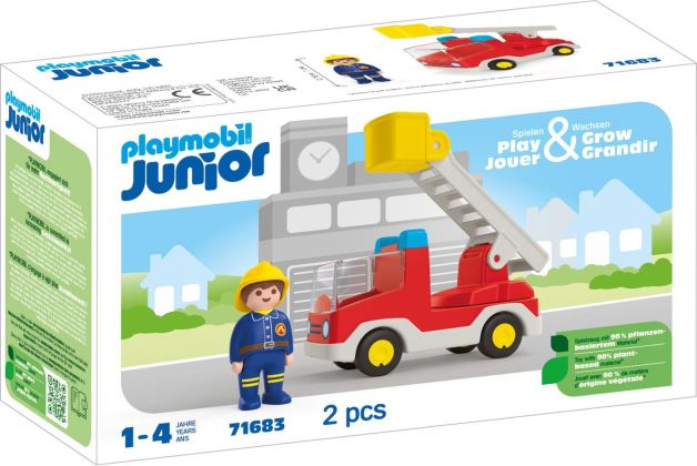 PLAYMOBIL Junior 71683 Camion de pompiers à échelle