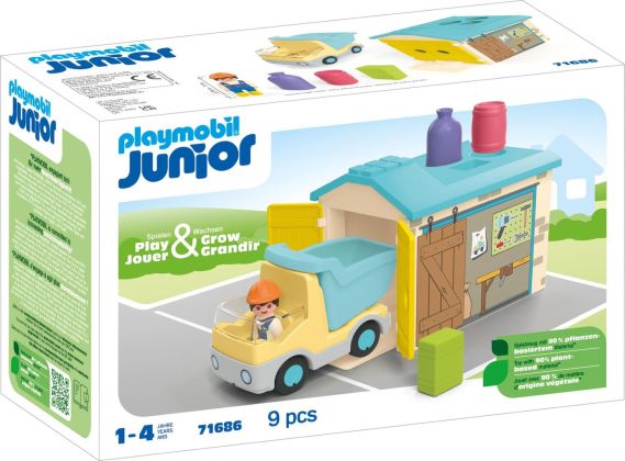 PLAYMOBIL Junior 71686 Camion avec garage de tri