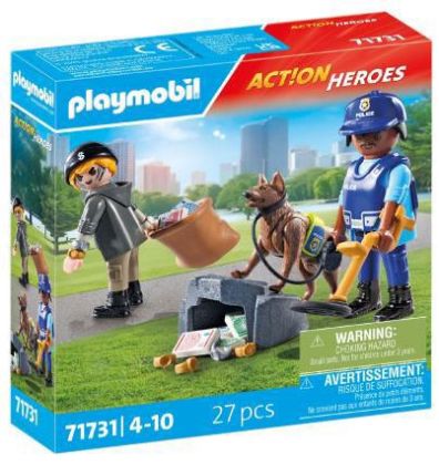 PLAYMOBIL Action Heroes 71731 Policier avec chien de recherche et voleur