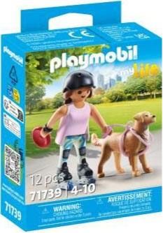 PLAYMOBIL My Life 71739 Jeune fille rolleuse avec Retriever