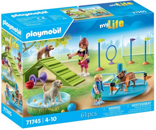 PLAYMOBIL My Life 71745 Aire de jeux pour chiens, enfant et éducatrice