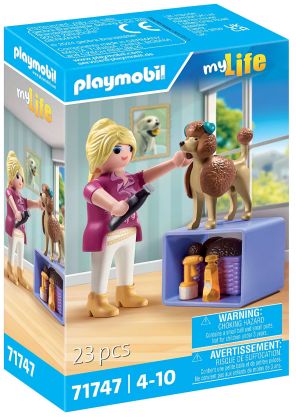 PLAYMOBIL My Life 71747 Toiletteuse avec caniche et nombreux accessoires