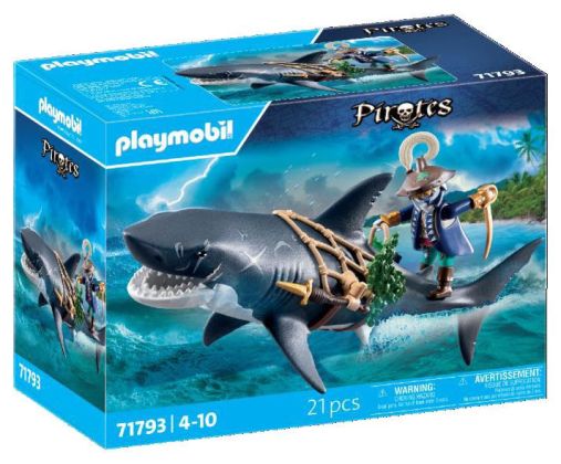 PLAYMOBIL Pirates 71793 Pirate et requin avec mâchoire articulée