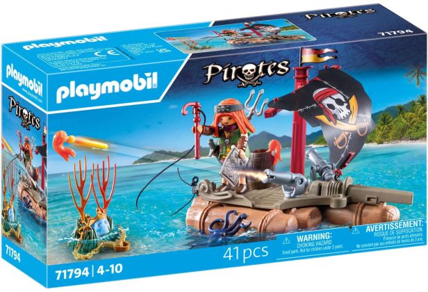 PLAYMOBIL Pirates 71794 Pirate avec radeau flottant et trésor