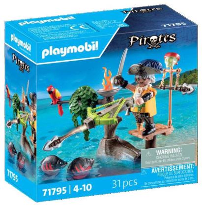 PLAYMOBIL Pirates 71795 Pirate avec arbalète et poissons à viser