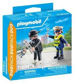 PLAYMOBIL Policiers 71804 Policier et bandit avec accessoires - Duo Pack