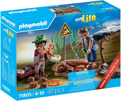 PLAYMOBIL My Life 71805 Chercheurs et fossiles de dinosaures - Promo Pack