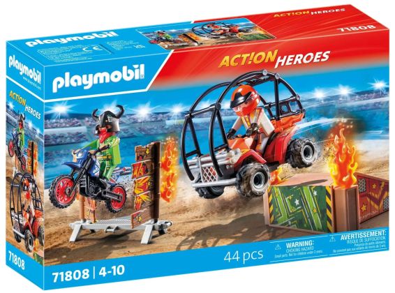 PLAYMOBIL Action Heroes 71808 Duo de cascadeurs avec quad et moto