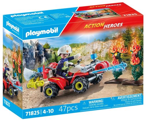PLAYMOBIL Action Heroes 71825 Pompier avec quad et arbustes enflammés