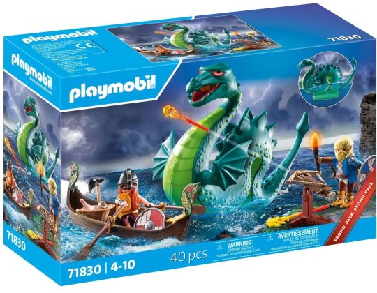 PLAYMOBIL Objets divers 71830 Duo de Vikings, barque, canon et monstre marin - Promo Pack