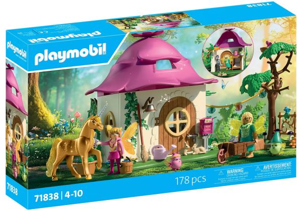PLAYMOBIL Fairies 71838 Maison de fée avec licorne dorée