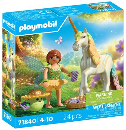 PLAYMOBIL Fairies 71840 Licorne Fleur d'arc-en-ciel avec fée