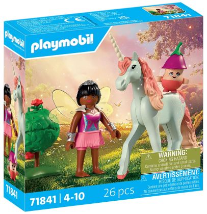 PLAYMOBIL Fairies 71841 Licorne Ciel rose avec fée