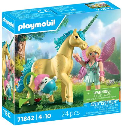 PLAYMOBIL Fairies 71842 Licorne Fleur de soleil avec fée