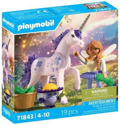 PLAYMOBIL Fairies 71843 Licorne Lavande porte-bonheur avec fée