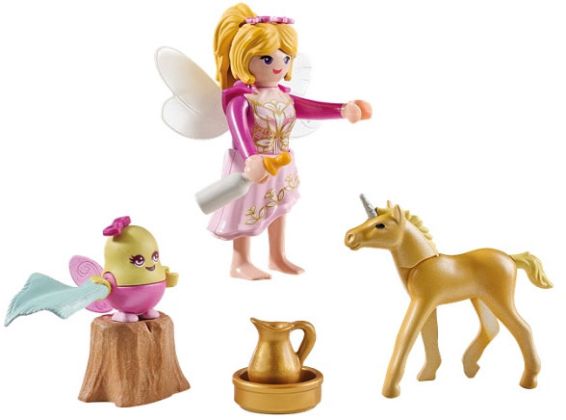 PLAYMOBIL Fairies 71844 Fée avec veau licorne doré