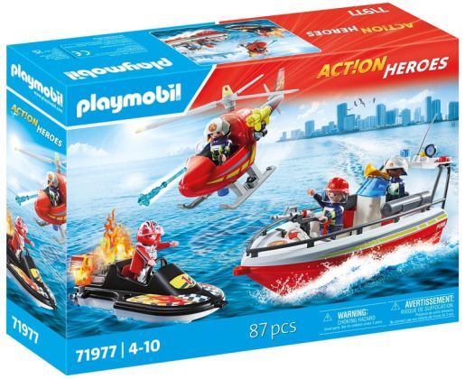 PLAYMOBIL Action Heroes 71977 Bateau de mission des pompiers