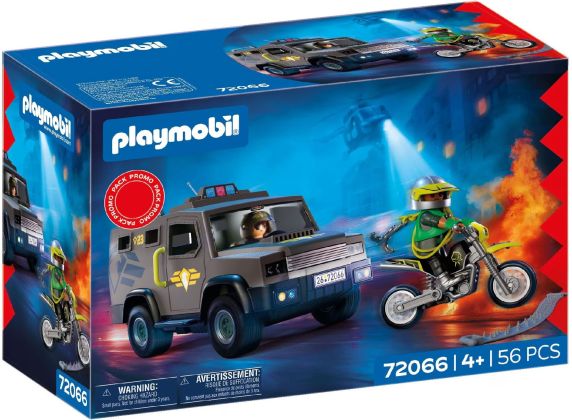 PLAYMOBIL Policiers 72066 Véhicule d'intervention SWAT - Promo Pack
