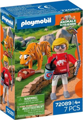 PLAYMOBIL Animaux et amis 72089 Zoo : tigre et visiteur
